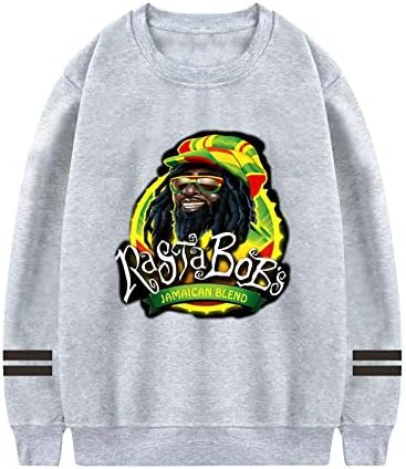 AJING1991 Women Round Neck Sweater Rasta Reggae Music Long Sleeve Hoodie