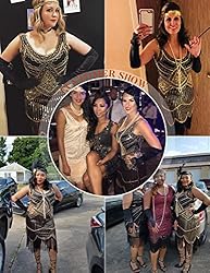 Plus Size 1920s Vintage Fringed Gatsby Sequin