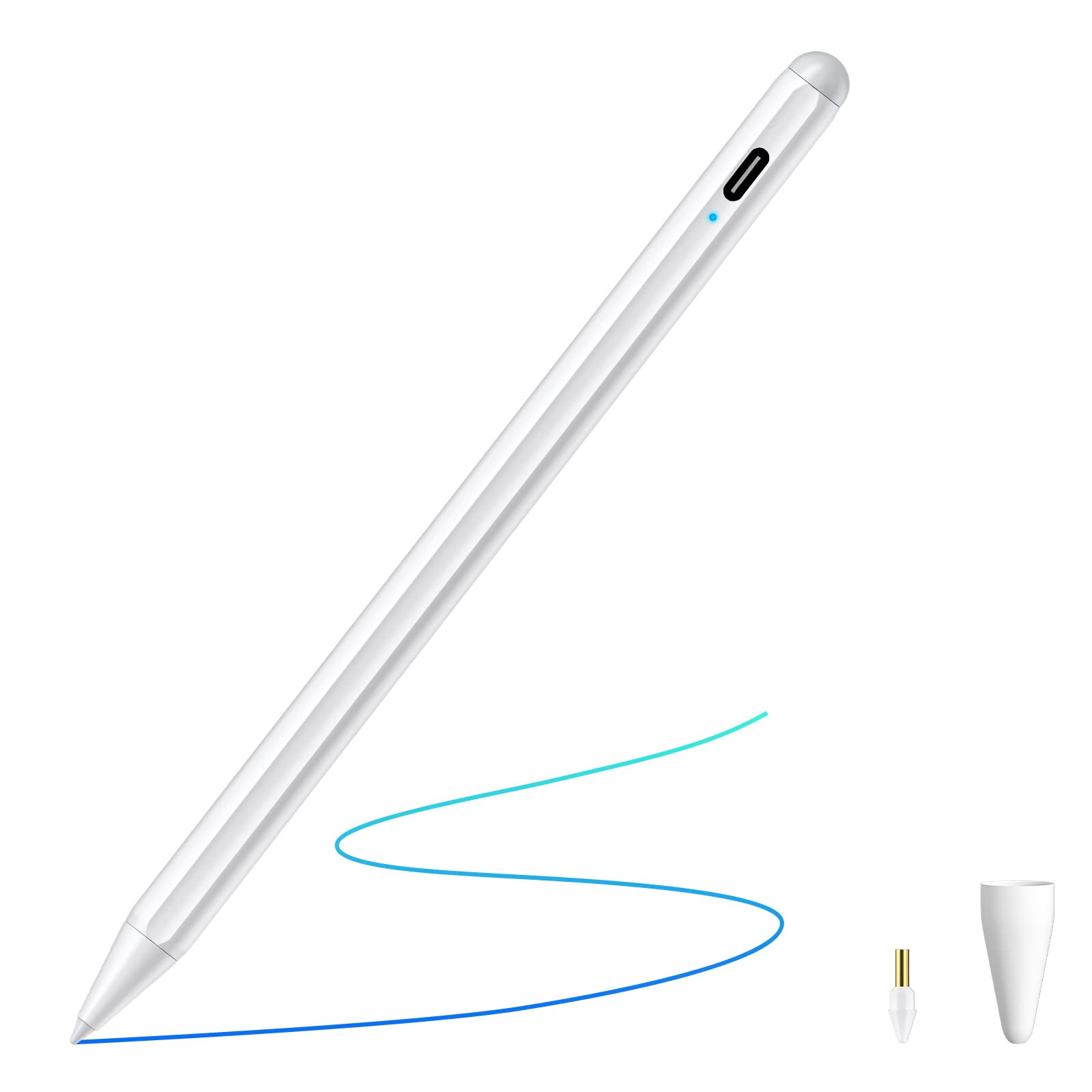 AT-Mizhi Stylus Pen for Apple iPad - Pencil 2. generation for iPad 2018-2022, Palm Rejection iPad Pen for iPad Pro 11 Pro 12.9, High Precise Pencil for iPad 9 8 7 6, iPad Air 5 4 3, iPad Mini 6 5