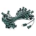 Holiday Lighting Outlet Christmas Light String | 50' Green Cord with 12" Spacing Between Sockets | Fits E17 Base Light Bulbs primary