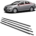 Newsmarts 4pcs Weatherstrip Window Seal Car Window Moulding Trim Seal Belt for Toyota Corolla 2009 2010 2011 2012 Replaces# 7573012300,7571002210,7571012780(Black)