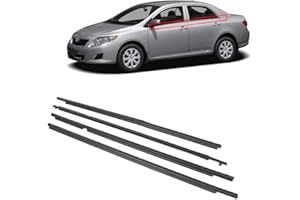 Newsmarts 4pcs Weatherstrip Window Seal Car Window Moulding Trim Seal Belt for Toyota Corolla 2009 2010 2011 2012 Replaces# 7573012300,7571002210,7571012780(Black)