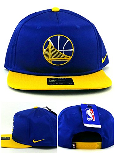 NIKE Golden State Warriors New Satin Blue Gold Yellow Team Era Snapback Hat Cap