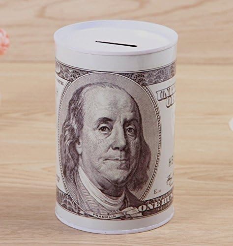 YOIL of Lovely Furniture Decoration Money Bank Boutique Dollar Cylinder Piggy Bank Premium Tinplate Money Bank Child Gift (D Section)