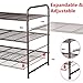 Simple Trending 2 Pack 3 Tier Stackable Shoe Rack, Expandable Adjustable Shoe Shelf Storage Organizer, Wire Grid, Bronze