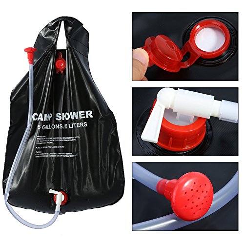 VGEBY 20 liter douche tas op zonne-energie, pvc, watertas met sproeier, voor outdoor, camping, reizen - Image 5