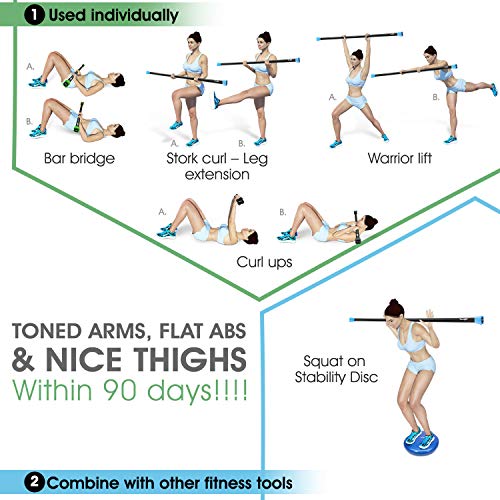 Yes4All Total Body Weighted Workout Bar, Body Bar For Exercise, Therapy