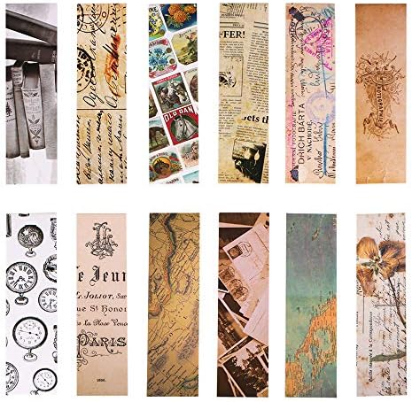 Yosco 紙製しおり ブックマーク レトロ調 はがき 英文 アンティーク風 オシャレなしおりセット 30