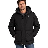 Spyder Mens Parka Jacket Polar Fleece Hooded Oxford Shell Winter Coat | Warm Wind-Resistant Down Outerwear, Cozy Everyday Layer for Cold-Weather Commutes, Travel, and Frosty Days