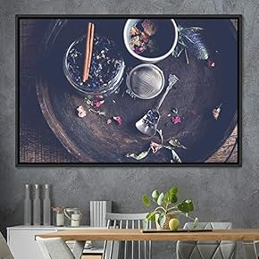 signwin Framed Canvas Wall Art Tea Servings Dark...
