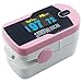 Santamedical Generation 2 OLED Fingertip Pulse Oximeter Oximetry Blood Oxygen Saturation Monitor with Batteries and Lanyard - Pink