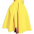MeowAhwoo Women's Satin Detachable Train Skirt Prom Party Foor Length Evening Party Skirts with Bowknot