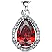 NEEMODA Gifts for Women Red Pendant Necklace for Girls Zircon Fashion Jewelry for Her Birthday Anniversary Valentines Mothers Day White Gold Plated