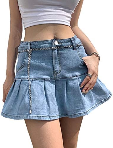 Amazon.com: Winx Club Women's Mini Skirt Y2K High Waist Blue Denim