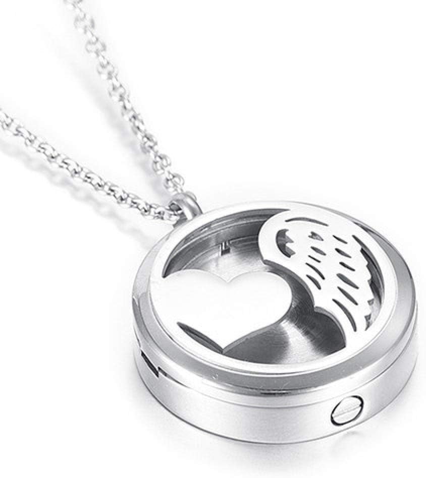 PicZhiwenture Mom and Child Perfume Locket Cremation Memorial Jewelry For Family Loss Urn Pendants Hold Ashes Keepsake Necklace-1pcs_silver