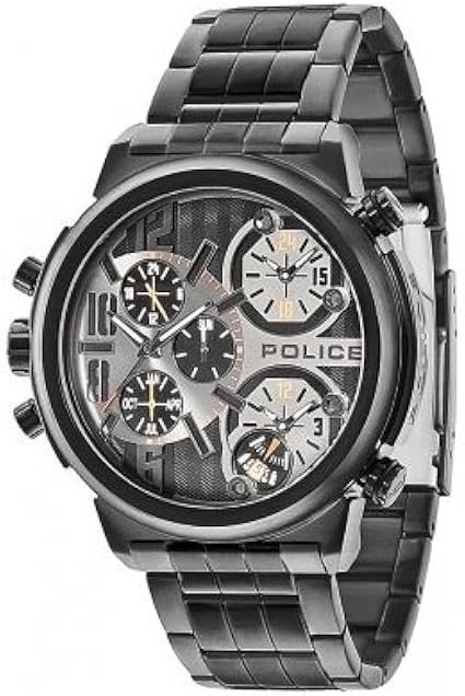 Montre Police Homme Quartz PL.15919JS - Boîtier Acier 42mm, Cadran Bleu, Bracelet Maille Milanaise - Neuf Avec étiquettes