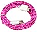 CIKOO 3pcs/Pack 10Ft 3Meter Tangle Free Rugged Nylon Braided USB Data Sync Charger Extension Cable Cord for iPhone 3G 3GS 4 4S iPad 1/2/3 iPod Touch (Hot Pink/ Purple/ Blue)