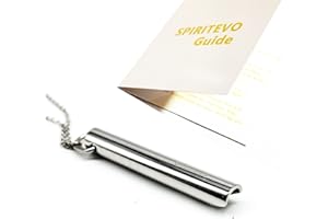 SpiritEvo Mindful Breathing Necklace, Two Strong Chains and Velvet Bag, Anxiety Necklace for Stress Relief, Meditation Gifts, Calming Down Tool, Breathing Exercises, Silver