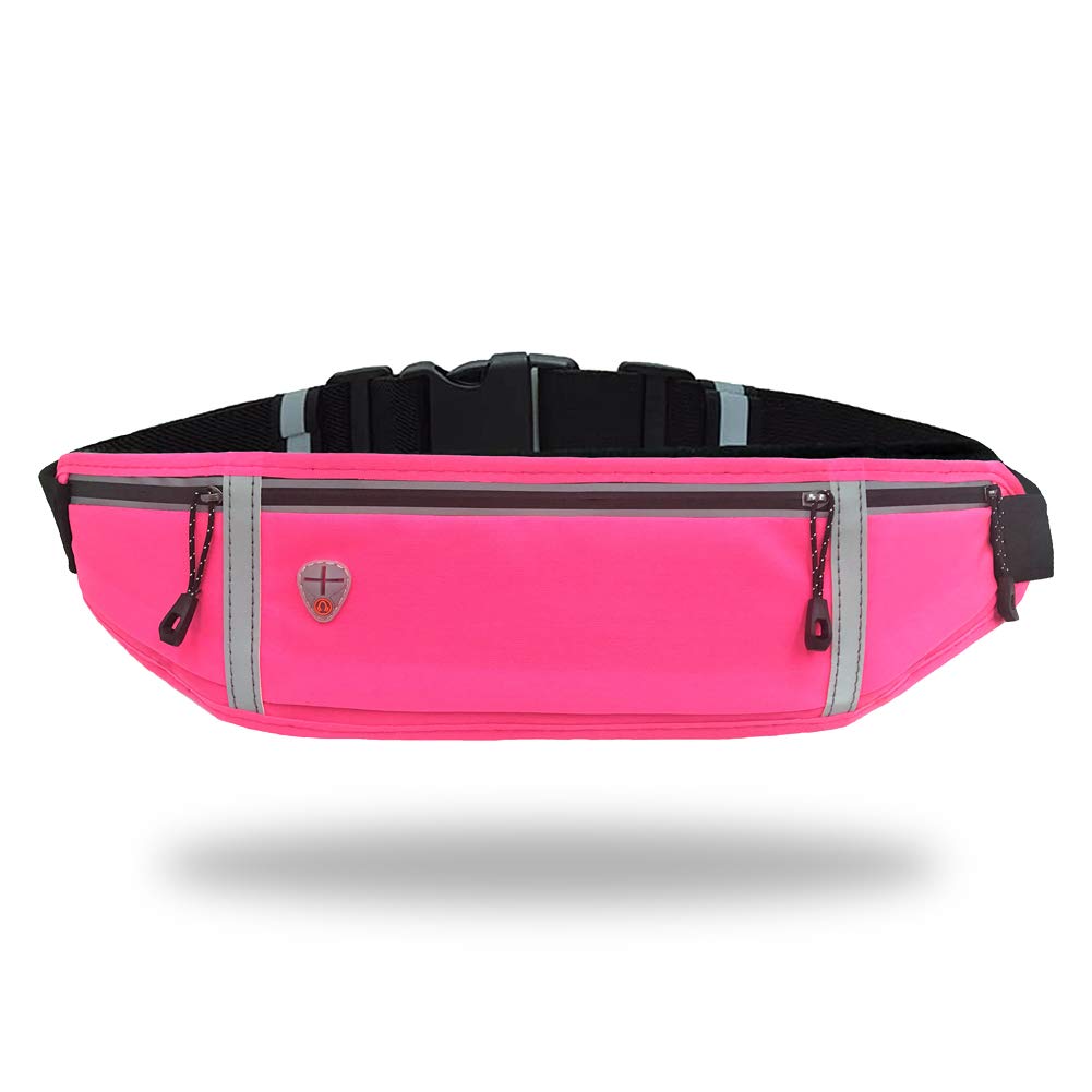 GORWRICH Running Belt with Waterproof Adjustable Elastic Strap, Sweatproof waistpacks with Large Capacity, Perfect for Running and Outdoor Activities (Pink)