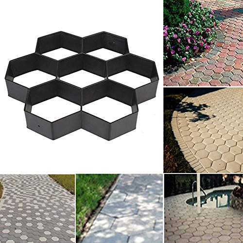 HKVIN Path Maker Mould Patio Walk Concrete Paver Mold Garden Lawn Stepping Stone Mold