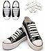 Pack of 4 No Tie Elastic Shoelaces For Adults, Konsait Lazy No-Tie Silicone Elastic Shoe Laces Running Shoelaces Athletic Shoe laces 16pc/pair, 2 pair Black + 2 pair White