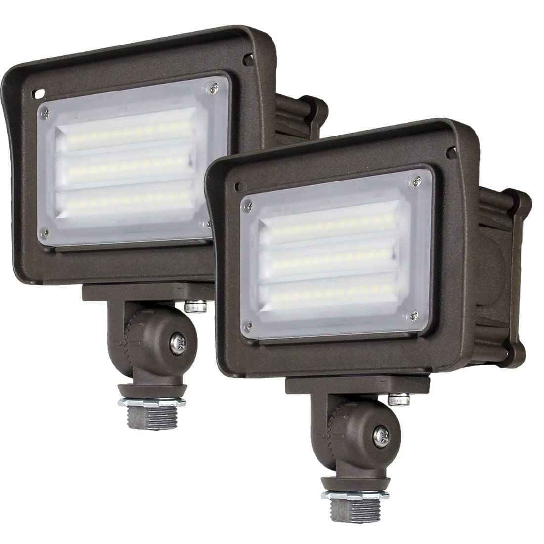 Photo 1 of Dakason 30W LED Flood Light Outdoor, Dusk-to-Dawn Photocell 180° Adjustable Knuckle, 3600LM 5000K Replaces 100W HPS/MH, IP65 Waterproof Outdoor Security Lighting Fixture ETL Listed, 2 Pack