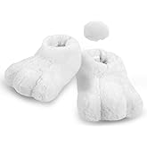 yeload Adults & Kids Rabbit Slippers, Unisex White Bunny Feet Shoes for Easter, Costume Party, Cosplay, Stage Performances