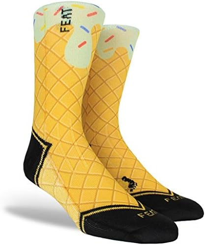 Feat Socks Unisex Adult The Sundaes Small: Women 5-10 Men 4-9 Yellow
