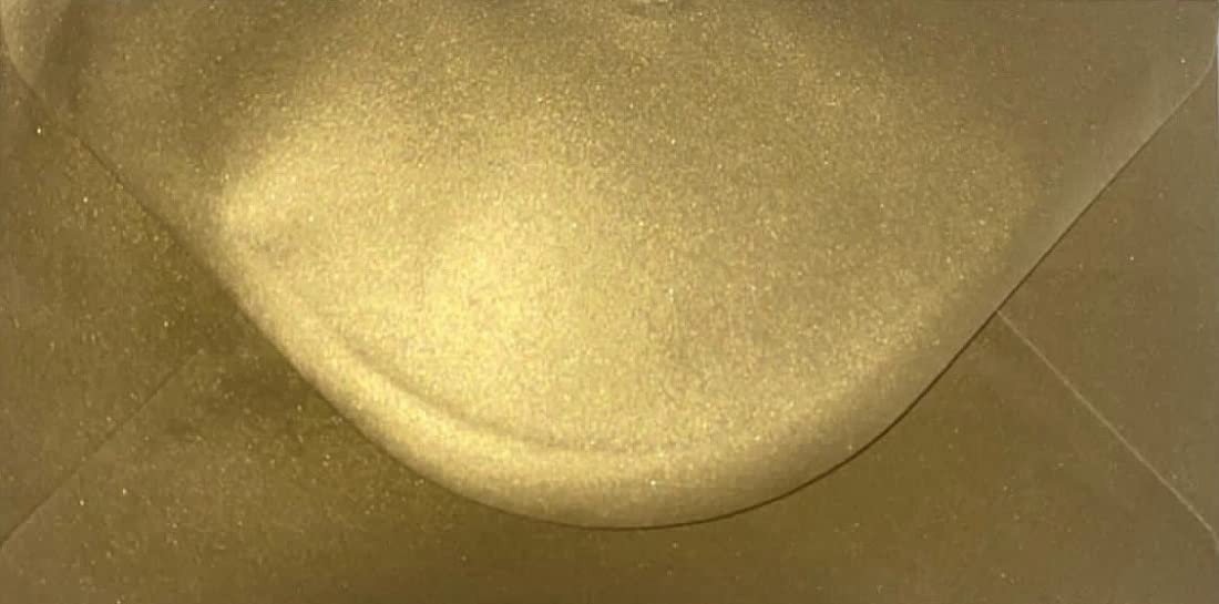 DL Coloured Envelopes for Greeting Cards Wedding Invitations & Crafts (110x220mm) Pack of 50 (Pearl Gold)