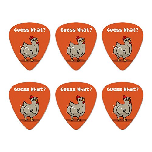 Guess What Chicken Butt Funny Novelty Guitar Picks Medium Gauge - Set of 6