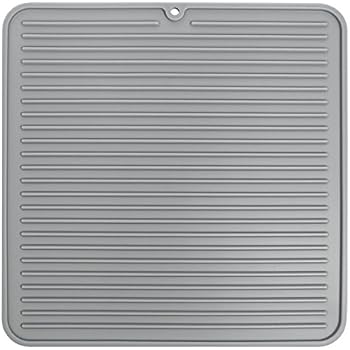 iDesign Lineo Silicone Kitchen Countertop Drying Mat for Pots, Pans, Glassware, Silverware, 12