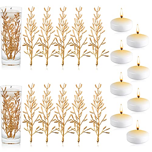 Nuanchu 50 Pieces 6 Inch Faux Flowers for Floating Candles Centerpiece