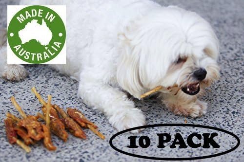 Chicken Pops (10 Pack) Natural Australian Chicken on Rawhide Sticks - Oven Dried - Healthy Snack