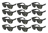 Edge I-Wear 12 Pack 80's High Quality Neon Horned Rim Sunglasses with 100% UV Protection 5402R/BLK-12 ( Made in Taiwan)