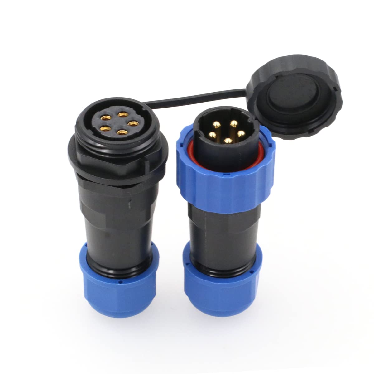 DRR SD20 Waterproof Aviation Connector Pair In-line Plug with Socket 5Pin IP68 for Solar Energy System — image 1