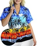 Surfers Hawaiian Swimming Lady Beahwear Shirt Cool Collar Short Sleeves Boho Top