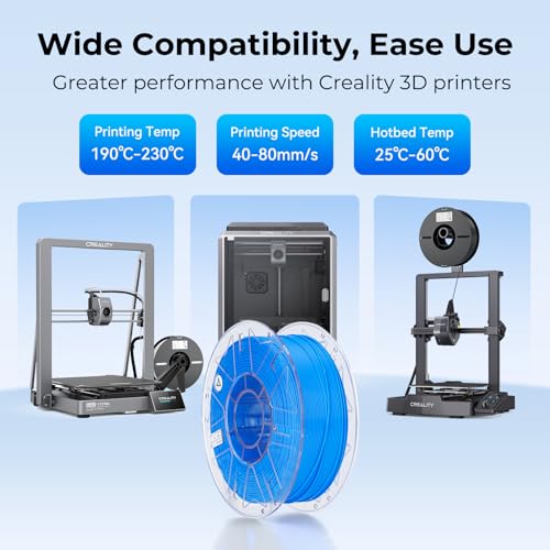 Creality Filamento PLA RFID 1,75 mm para combo K2 Plus, filamento de impressora 3D PLA para alta velocidade 30-600 mm/s, 1 kg (2,2 lbs)/carretel suporte de filamento Hyper RFID CFS, adequado para a