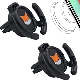 HOMEFOX Car Vent Mount Holder 2 Pack - Compatible with Popsocket - Car Mount made for Pop Socket Grips Collapsible Phone Holder for Pop Mount with Secure AC Vent Clip, Horizontal Air Vent ONLY (Black)