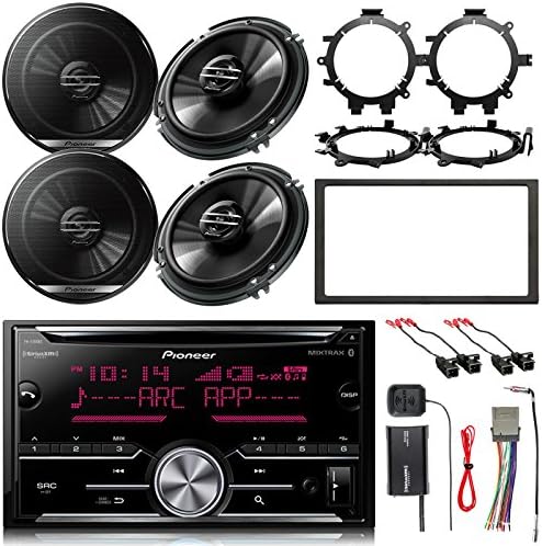 Pioneer 2DIN CD Bluetooth Receiver, 4x 6.5" Speakers, Dash Kit, Stereo Wiring Harness, Antenna Adapter , SiriusXM Radio Tuner, 4x Speaker Wire Harness, 4x Speaker Brackets (Select 2000-2008 Vehicles)