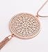 Long Necklaces For Woman Disk Circle Pendant Necklaces Tassel Fringe Necklace Set Statement Pendant (rose gold)