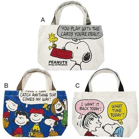 Peanuts Art Snoopy Peanuts Linus Ships Kids Shopping Bag Tote Bag Print Charlie Canvas Collectibles