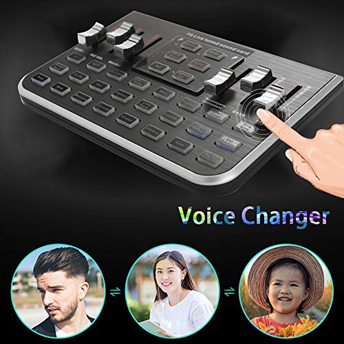 Godyluck Studio Audio Mixer Microphone Excellent Quality Voice Music Professional Audio USB Headset Webcast Entertainment Karaoke Steamer Live Sound Card F8 4 Modes