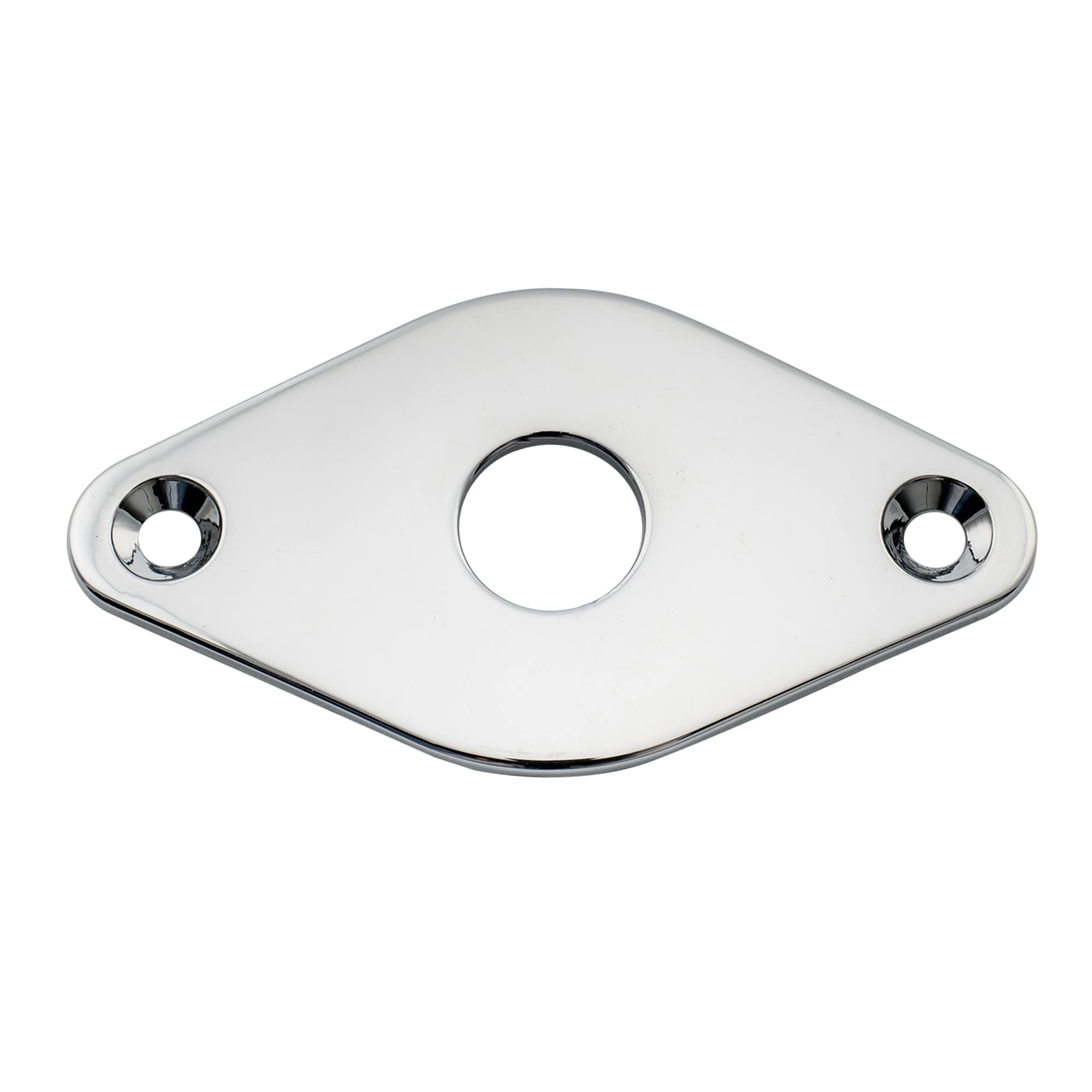 Musiclily Pro 9.6mm Steel Curved Diamond Jack Plate for Electric Guitar Bass, Chrome