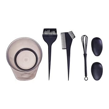 Amazon Com Pixnor 6pcs Hair Dye Kit Hairdressing Brushes Bowl Comb Mixer Ear Protector Salon Hair Color Dye Set Random Brush Fur Color Beauty