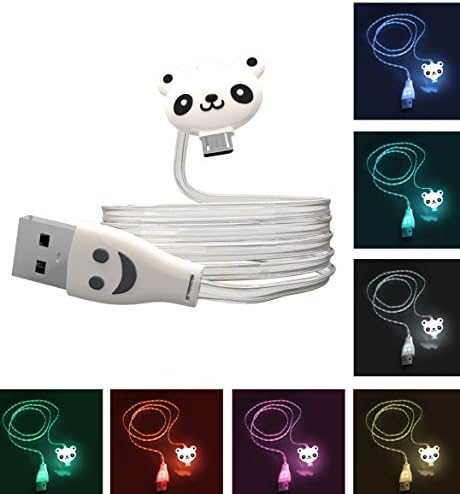 Micro USB Cable Emoji Face Multi-Colour Charger Cord Data LED Night Light Charging Cartoon Sync 3FT glow in the dark Android Samsung Galaxy Edge S4 Note 2 4 5 Mega HTC One M9