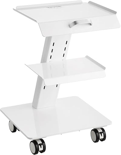 VEVOR 3-Tier Lab Trolley Cart Stainless Steel Rolling Medical Clinic Utility