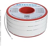 BNTECHGO 18 Gauge Silicone Wire Spool 50 ft White Flexible 18 AWG Stranded Tinned Copper Wire Single Conductor Wire