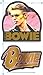 PopFunk Classic David Bowie Smoking Retro Music Legend Womens Premium Cotton Short Sleeve Graphic T-Shirt & Stickers (Large) Black