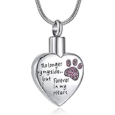 RIMZVIUX Cremation Jewelry for Ashes for Dog Cat Waterproof Pet Memorial Urn Pendant Necklace for Ashes