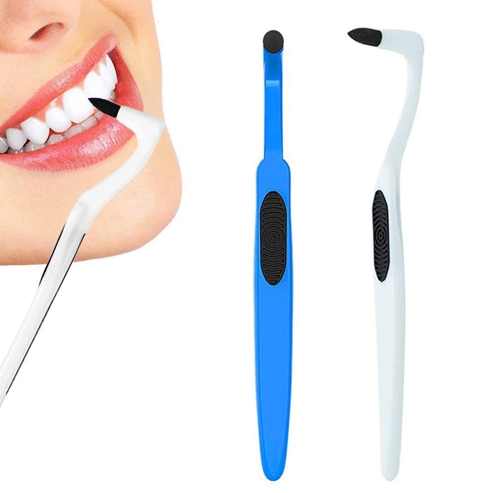 STFMHEZ 2PCS Tartar Remover Tooth Stain Eraser, Teeth Polishing/Cleaning Kit Removes Plaque & Impurities (White & Blue)